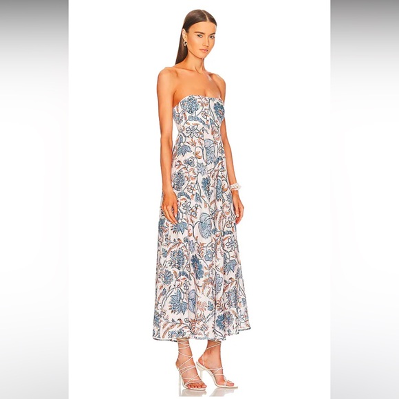 Zimmermann Vitali Bandeau Midi Dress in Cornflower Floral - Picture 2 of 8
